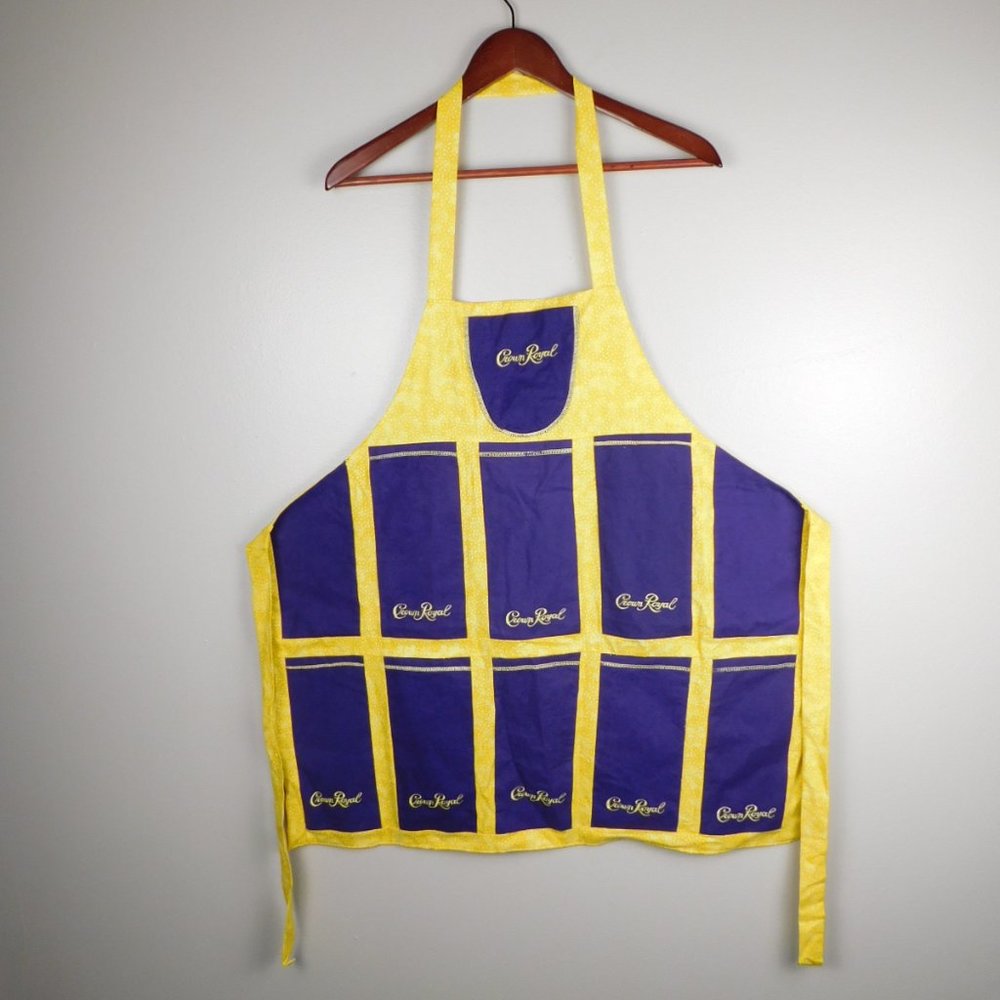 Custom CROWN ROYAL Kitchen Apron made with Crown Royal bags